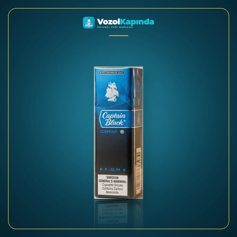 Captain Black Ice Mint X-Slim Paket Görünümü Captain Black Ice Mint X-Slim ürün görseli, orijinal sigara