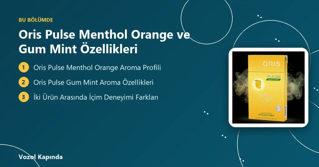 Oris Pulse Menthol Orange ve Gum Mint Özellikleri - oris pulse