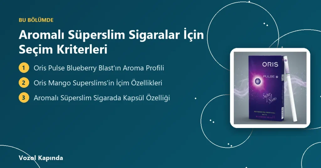 Aromalı Süperslim Sigaralar İçin Seçim Kriterleri - oris pulse