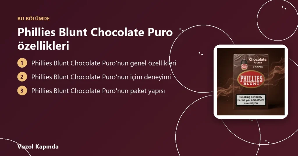 Phillies Blunt Chocolate Puro özellikleri - aromalı puro