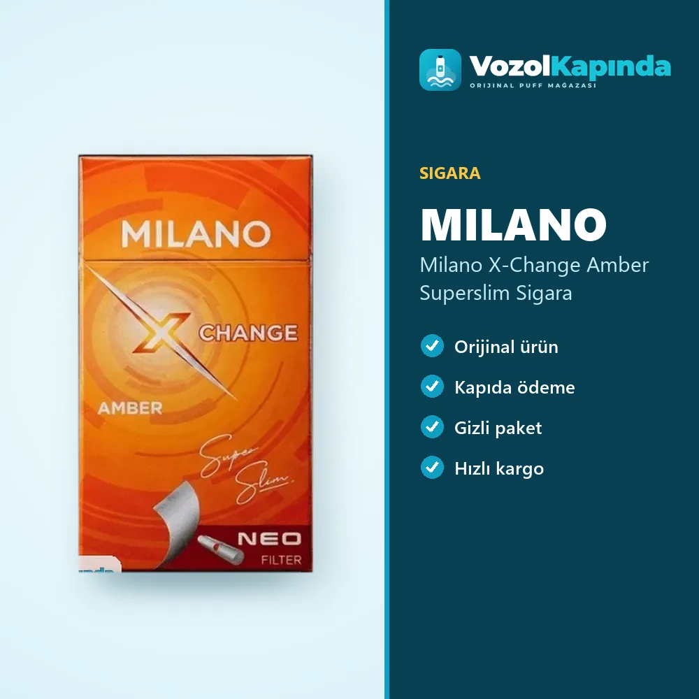 Milano X-Change Amber Superslim Sigara Özellikleri Milano X-Change Amber Superslim Sigara bilgi kartı, orijinal sigara