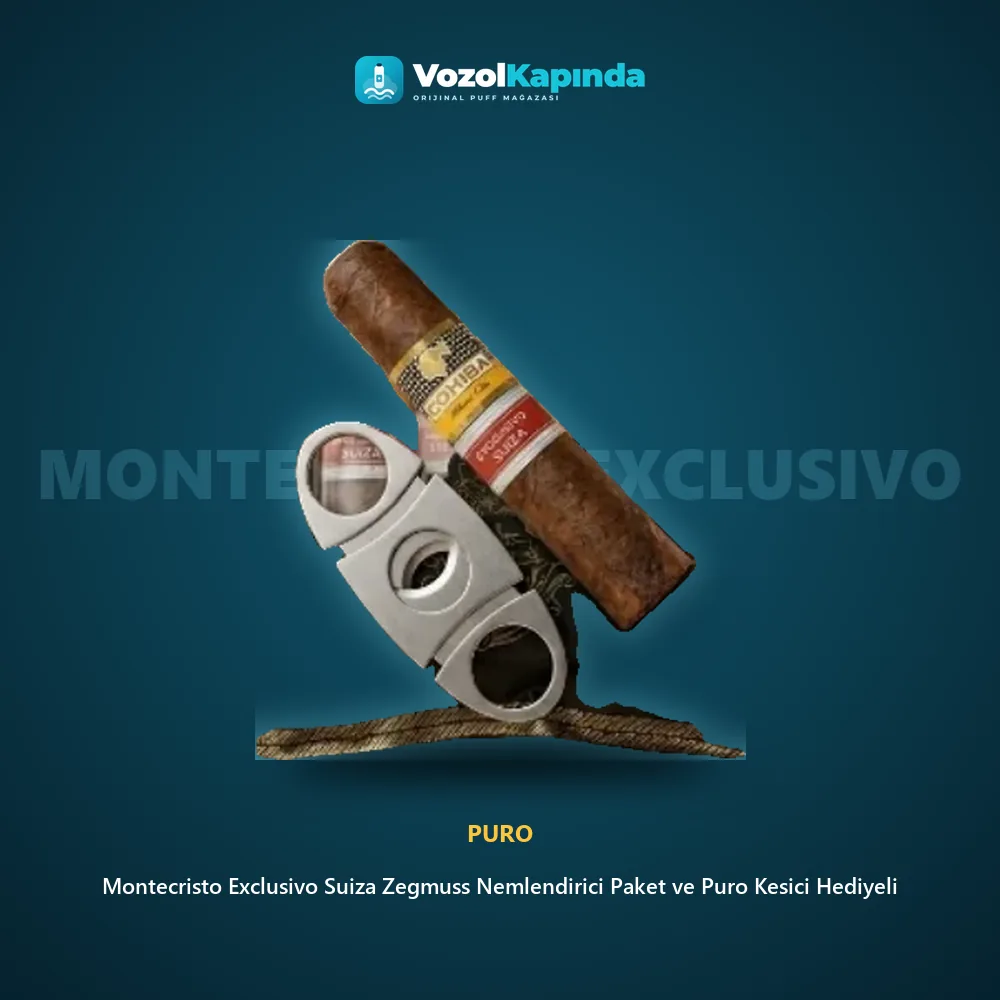 Montecristo Exclusivo Suiza Zegmuss Nemlendirici Paket ve Puro Kesici Hediyeli Sipariş Bilgileri Montecristo Exclusivo Suiza Zegmuss Nemlendirici Paket ve Puro Kesici Hediyeli sipariş avantajları: kapıda ödeme ve gizli paket