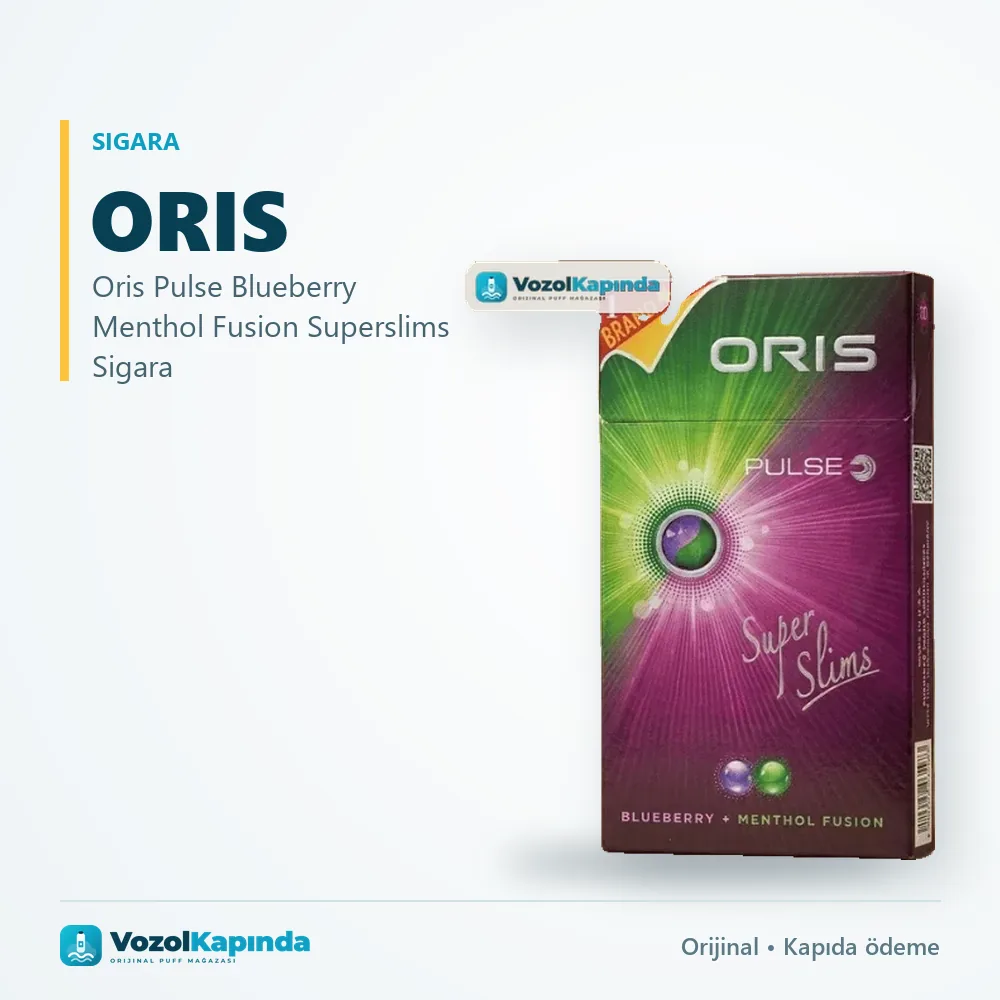 Oris Pulse Blueberry Menthol Fusion Superslims Sigara Özellikleri Oris Pulse Blueberry Menthol Fusion Superslims Sigara bilgi kartı, orijinal sigara