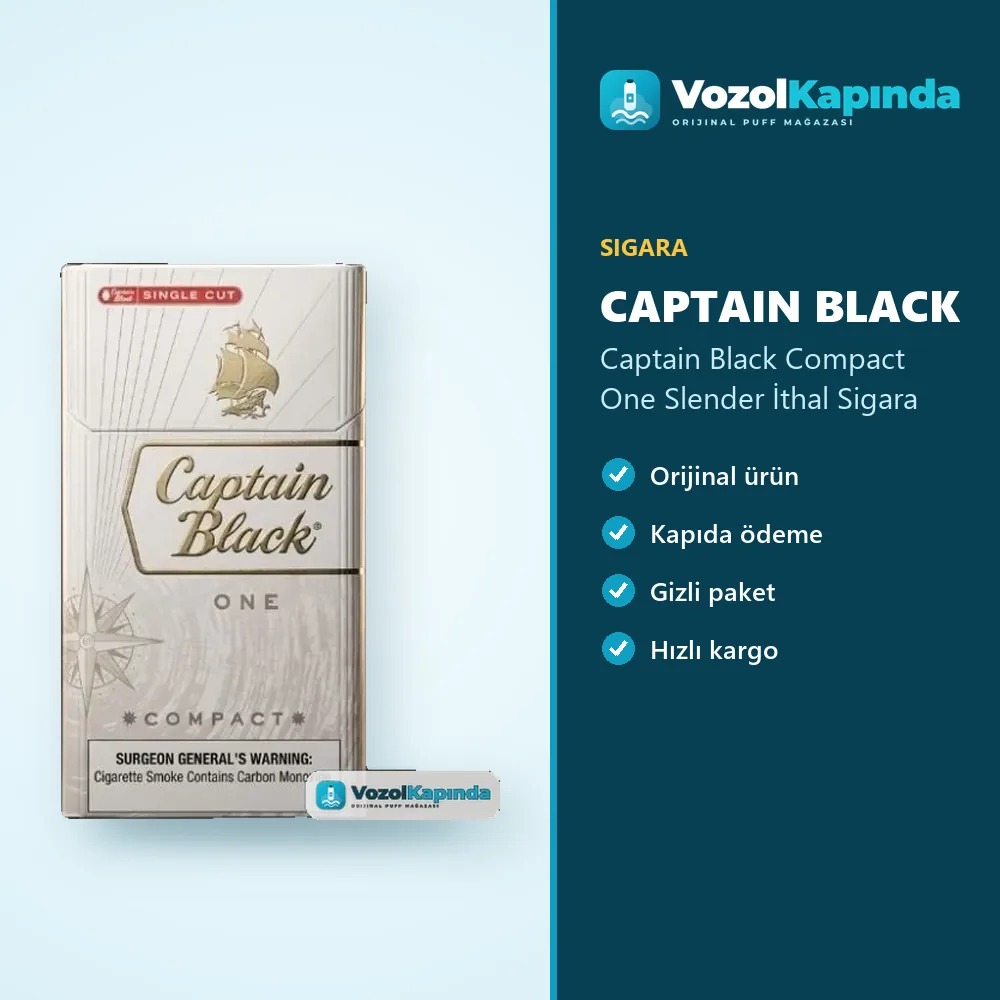 Captain Black Compact One Slender İthal Sigara sipariş avantajları: kapıda ödeme ve gizli paket