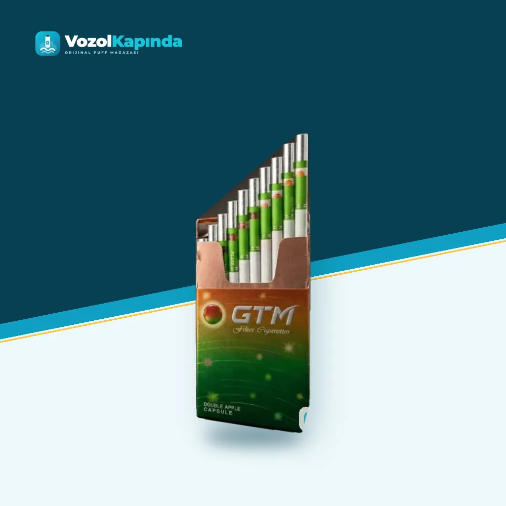 GTM Filter Double Apple Capsule Slim Sigara Çift Elma Kapsüllü Paket Görünümü GTM Filter Double Apple Capsule Slim Sigara Çift Elma Kapsüllü ön yüz görseli, orijinal ambalaj