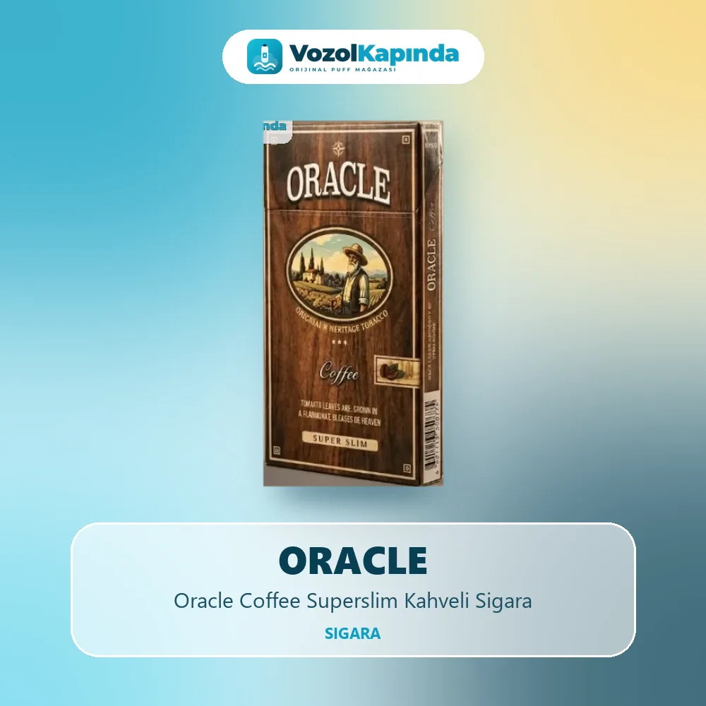 Oracle Coffee Superslim Kahveli Sigara Bilgi Kartı Oracle Coffee Superslim Kahveli Sigara özellikleri: orijinal ürün, kapıda ödeme, gizli paket