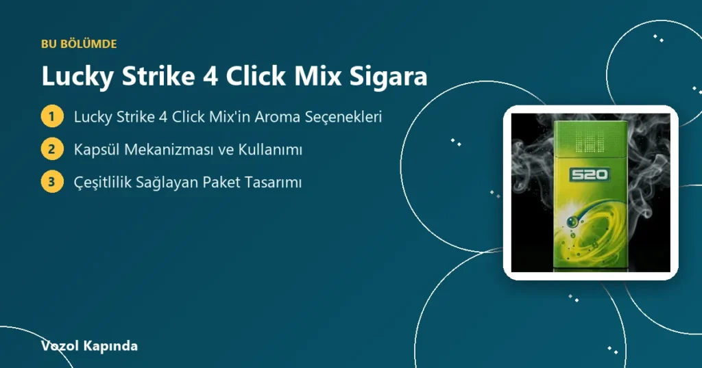 Lucky Strike 4 Click Mix Sigara - çift kapsüllü sigara