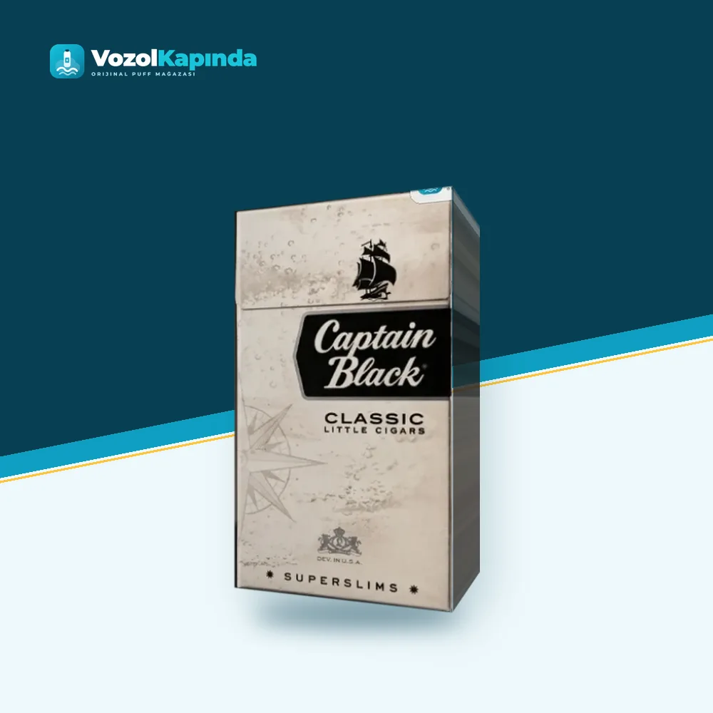 Captain Black Classic Superslim ithal Sigara Orijinal Ambalaj Captain Black Classic Superslim ithal Sigara paket görünümü