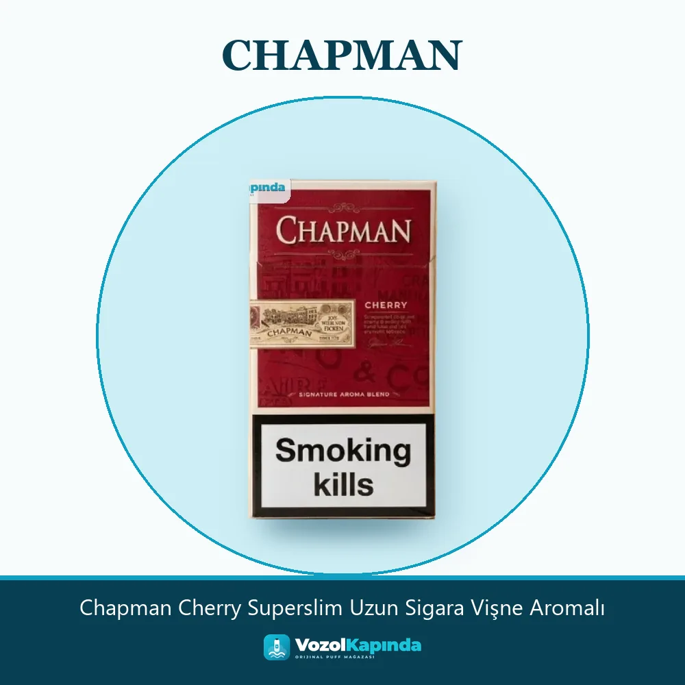 Chapman Cherry Superslim Uzun Sigara Vişne Aromalı bilgi kartı, orijinal sigara