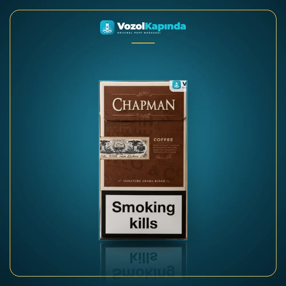 Chapman Coffee Superslim Uzun Sigara Kahve Aromalı Ürün Görseli Chapman Coffee Superslim Uzun Sigara Kahve Aromalı paket görünümü