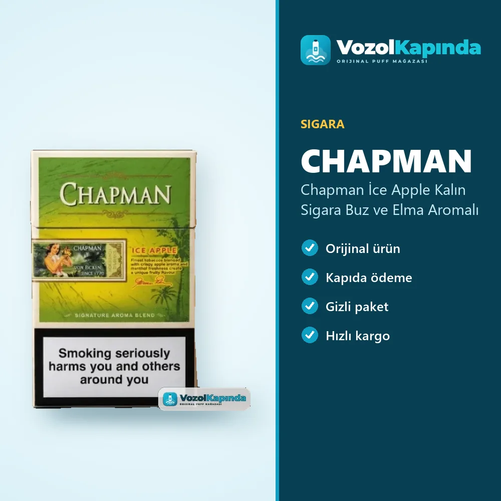 Chapman İce Apple Kalın Sigara Buz ve Elma Aromalı özellikleri: orijinal ürün, kapıda ödeme, gizli paket