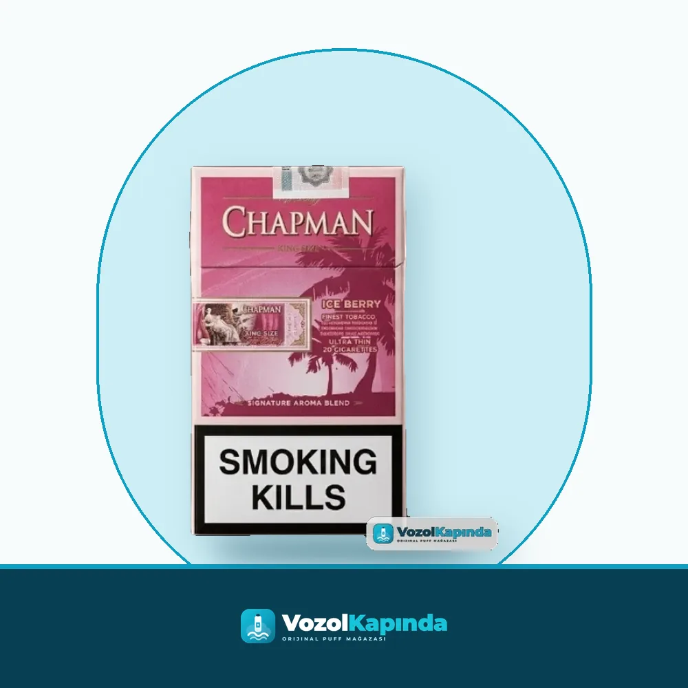 Chapman İce Berry Superslim Uzun Sigara Buz ve Dut Aromalı Ürün Görseli Chapman İce Berry Superslim Uzun Sigara Buz ve Dut Aromalı ürün görseli, orijinal sigara