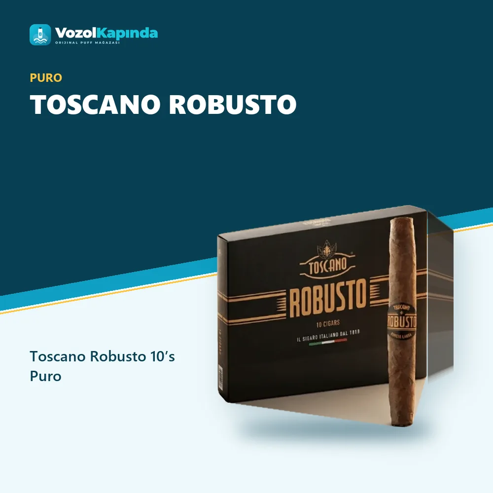 Toscano Robusto 10’s Puro Sipariş Bilgileri Toscano Robusto 10’s Puro bilgi kartı, orijinal puro