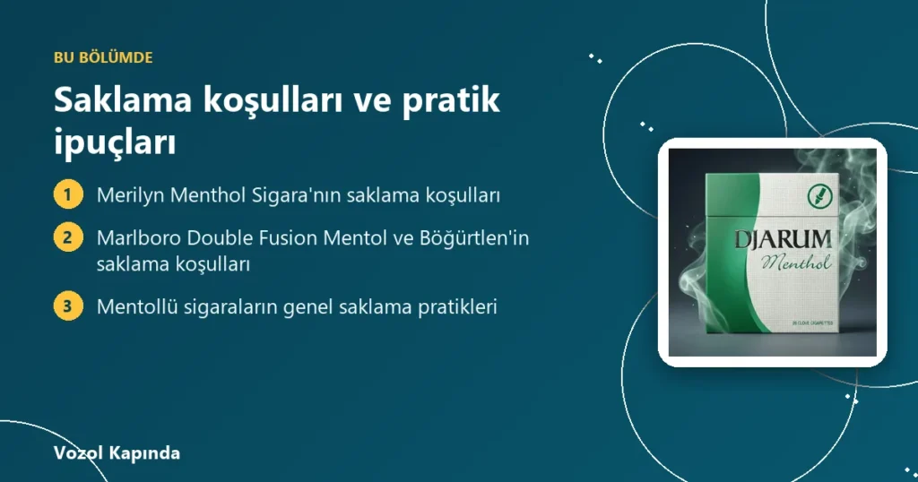 Saklama koşulları ve pratik ipuçları - mentollü sigara