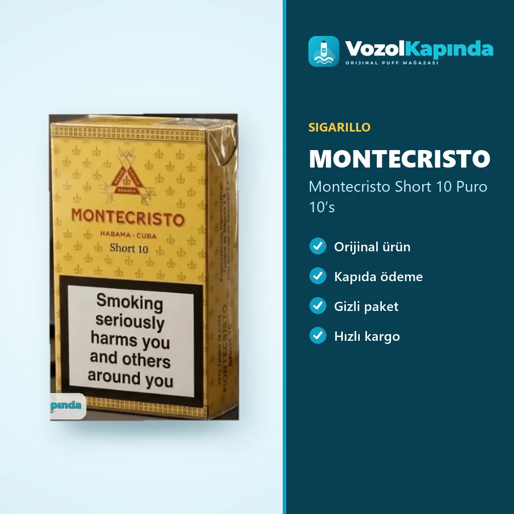 Montecristo Short 10 Puro 10’s Bilgi Kartı Montecristo Short 10 Puro 10’s özellikleri: orijinal ürün, kapıda ödeme, gizli paket