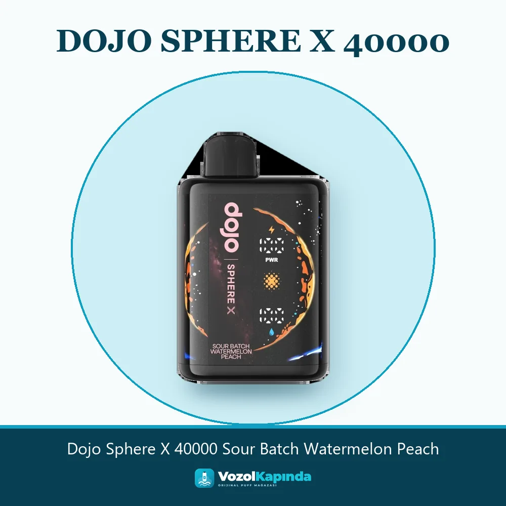 Dojo Sphere X 40000 Sour Batch Watermelon Peach Özellikleri Dojo Sphere X 40000 Sour Batch Watermelon Peach bilgi kartı, orijinal puff bar