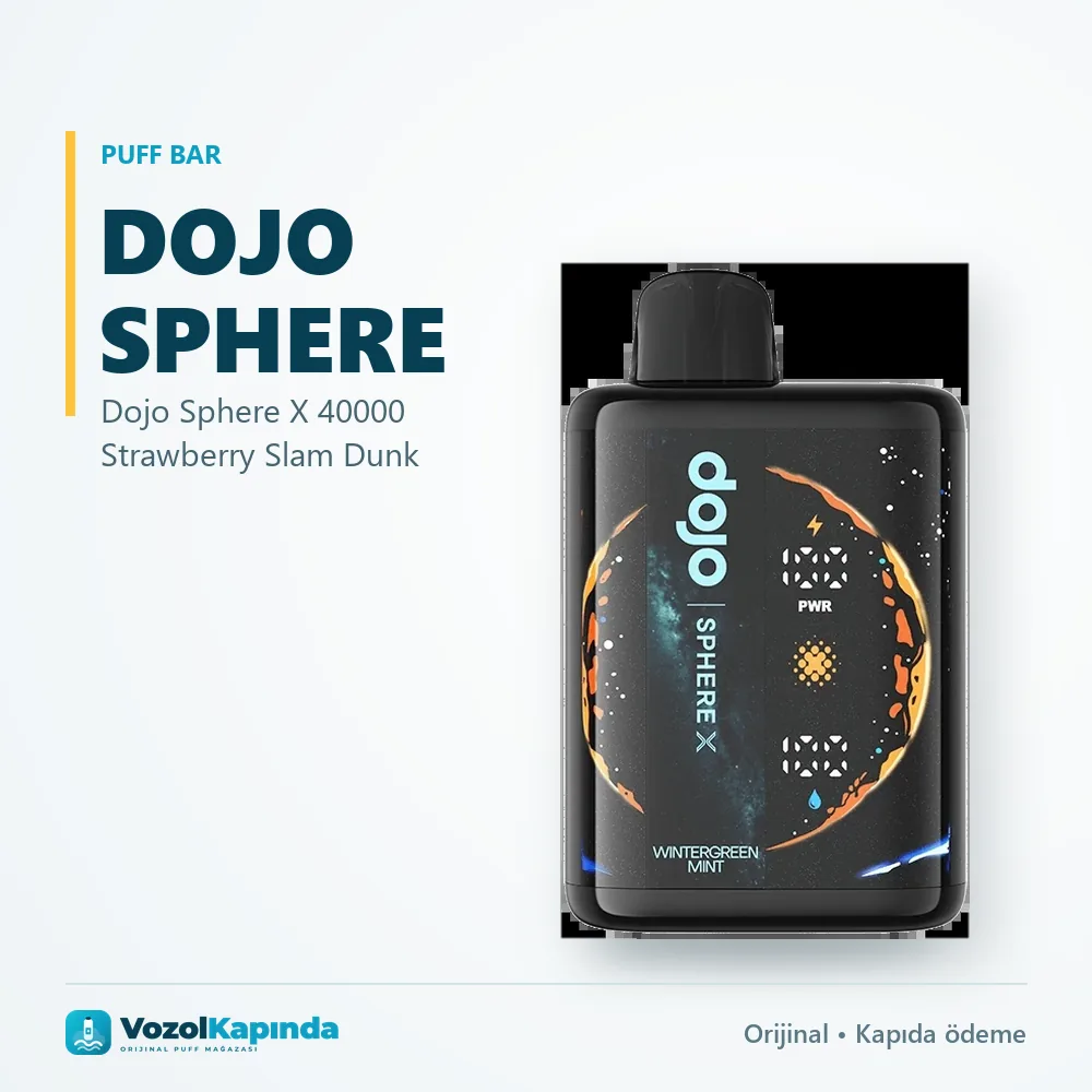 Dojo Sphere X 40000 Strawberry Slam Dunk bilgi kartı, orijinal puff bar