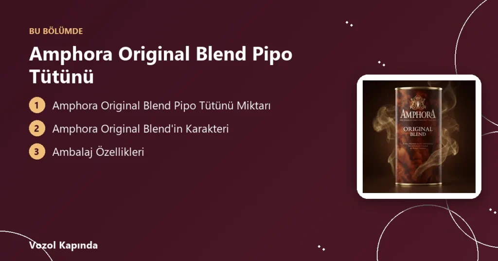 Amphora Original Blend Pipo Tütünü - amphora pipo tütünü